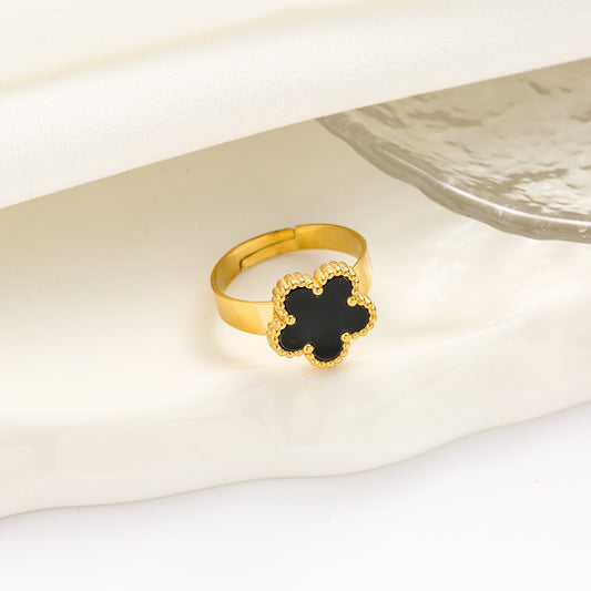 Clover Flower Adjustable Ring