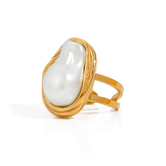 Baroque Pearl Accent Ring