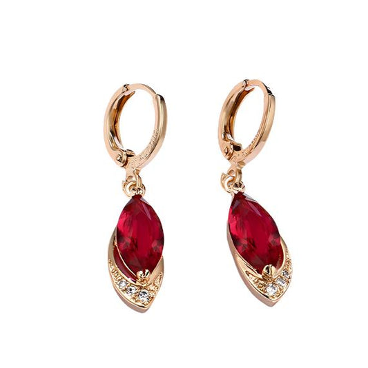 Waterdrop Ruby and Diamond Earrings