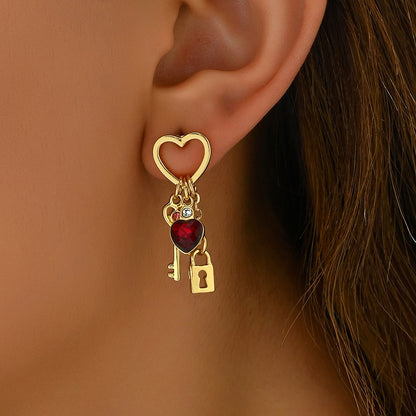 Enchanted Heart Lock Earrings