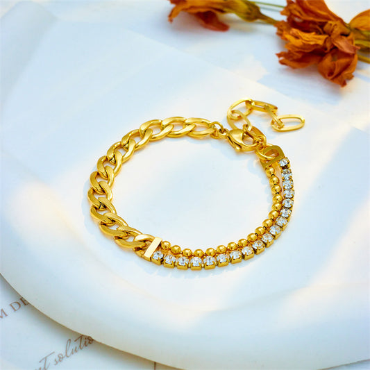 Double-layered Cuban Link Zircon Bracelet