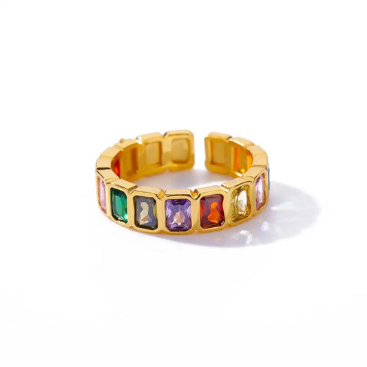 Geometric Colour Zircon Ring