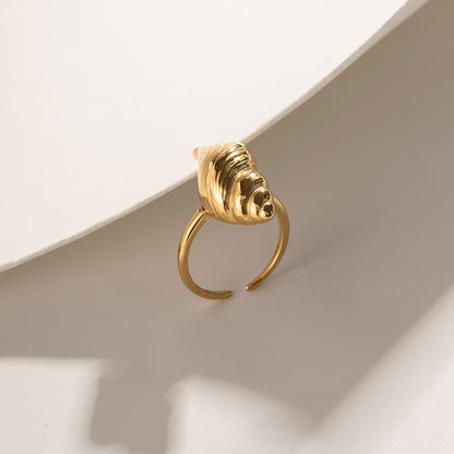 Textured Gold Shell Ring