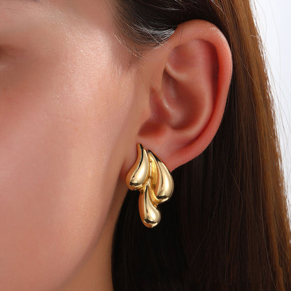 Three Water Drop Earrings