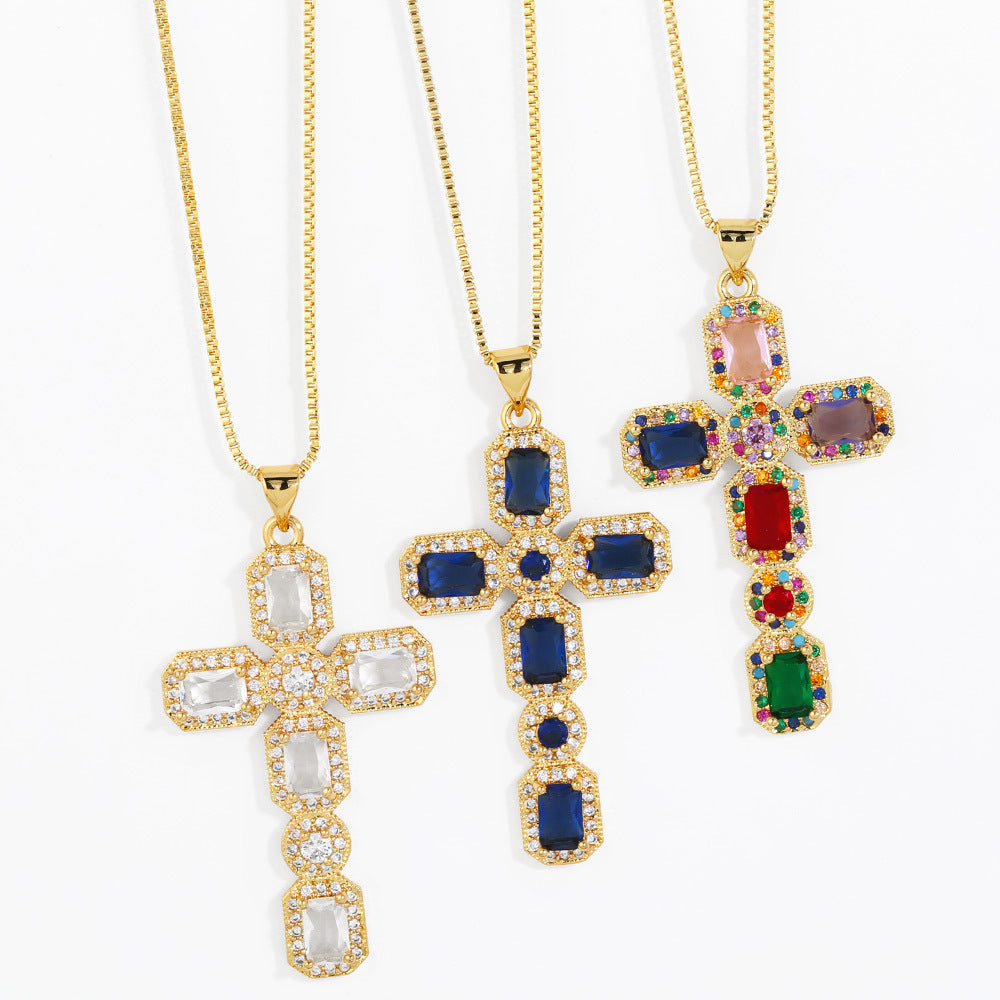 Zircon Cross Necklace