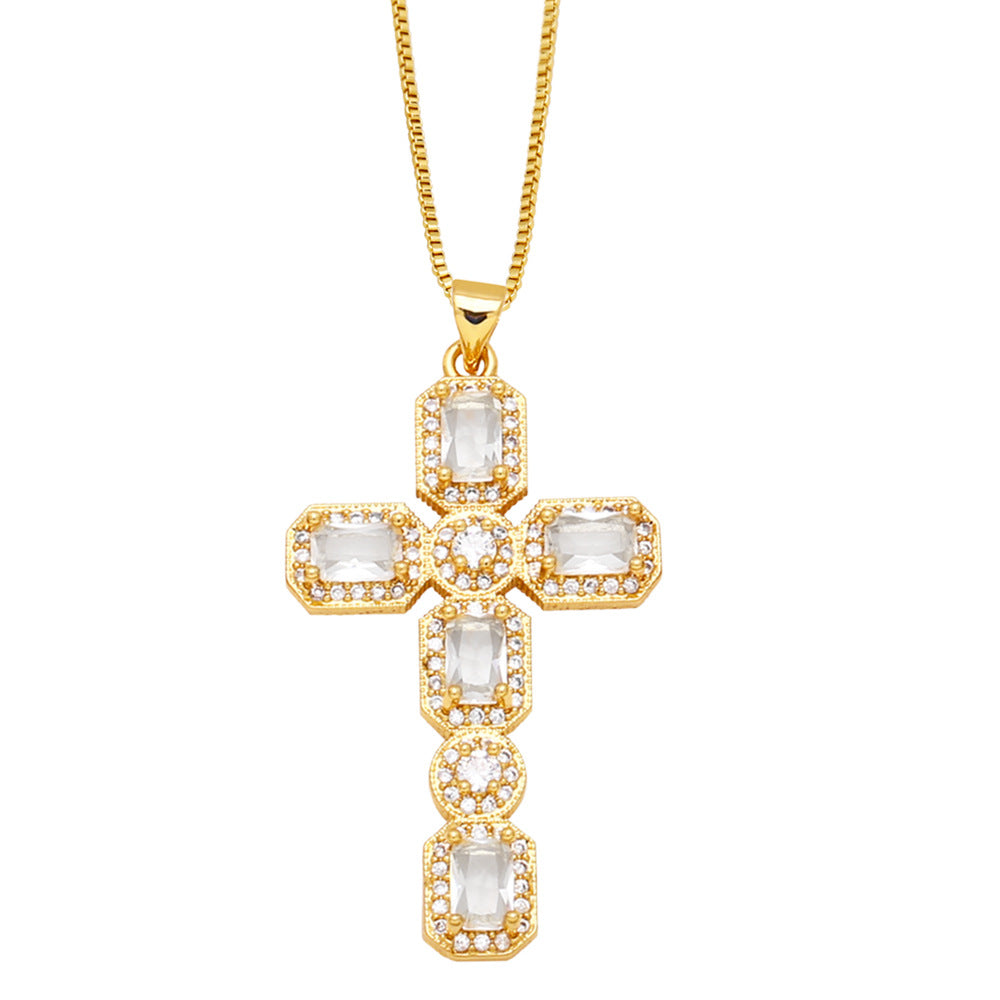 Zircon Cross Necklace