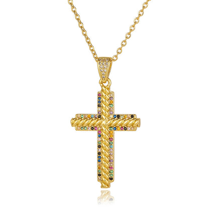 Gold Cross Ensemble Necklace