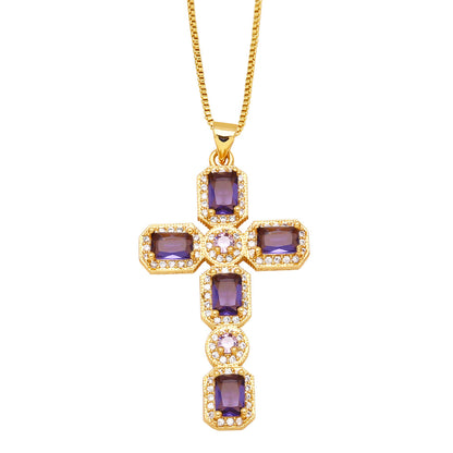 Zircon Cross Necklace