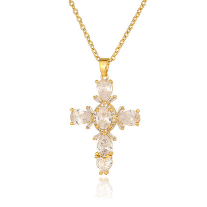 Gold Cross Ensemble Necklace