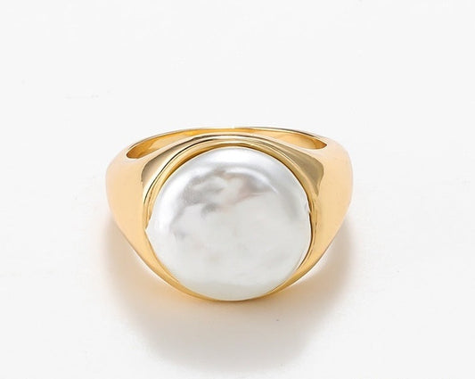 Gold Pearl Ring