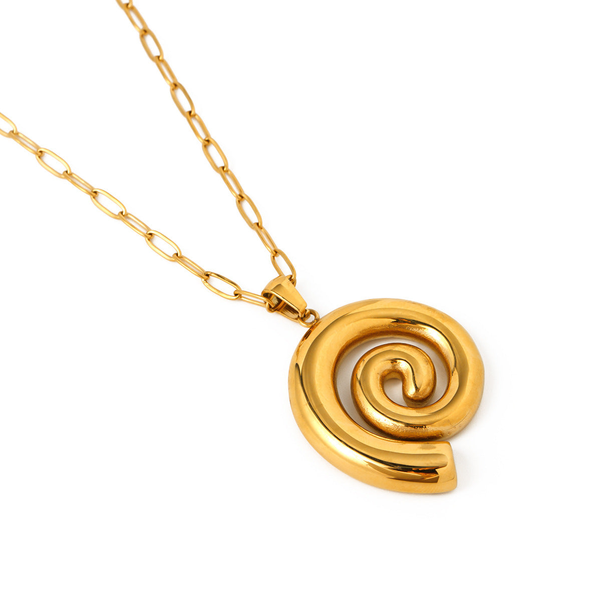 Gold Thread Circle Pendant Necklace