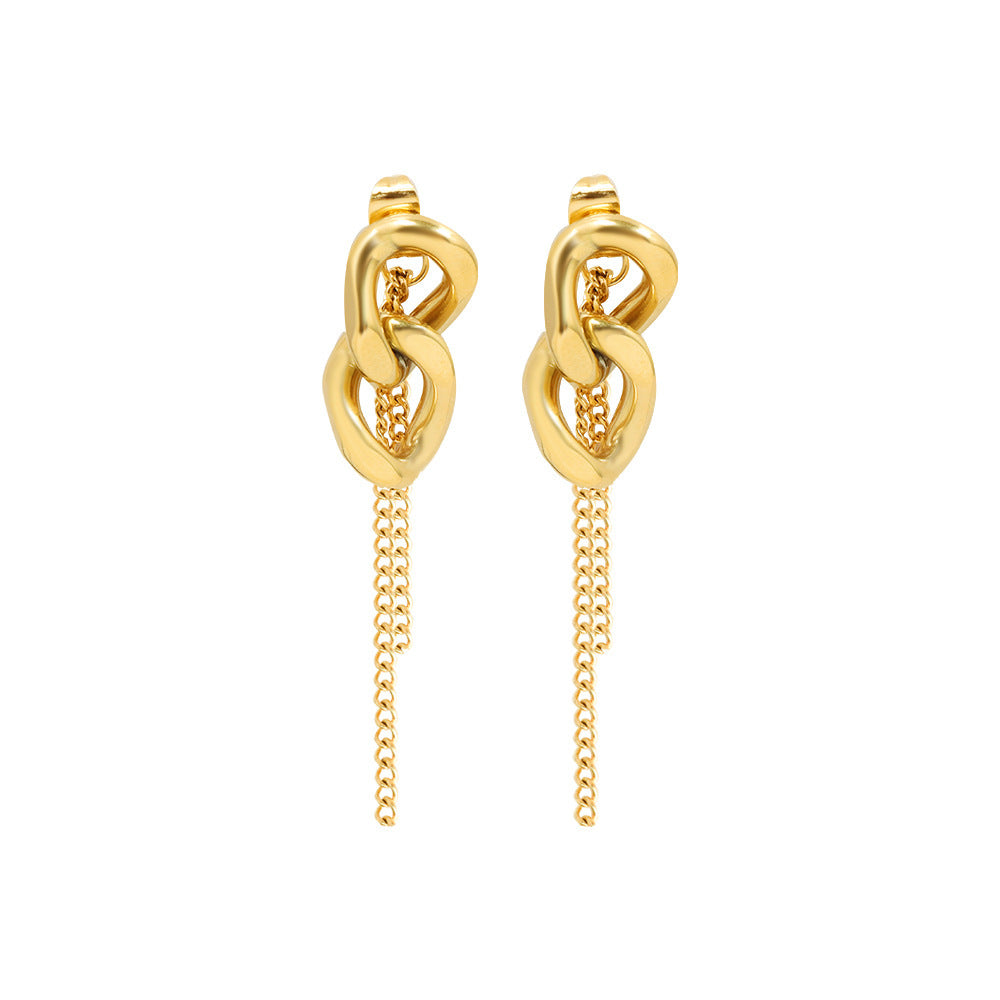 Thick Chain Tassel Earrings