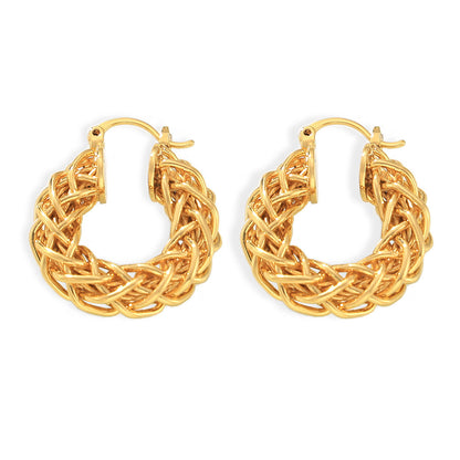 Geometric Weave Twist Earrings