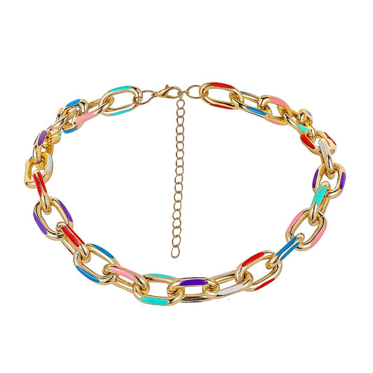 Multicolour Cuban Link Necklace