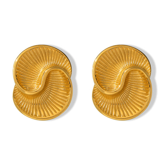 Water Drop Textured Spiral Earrings