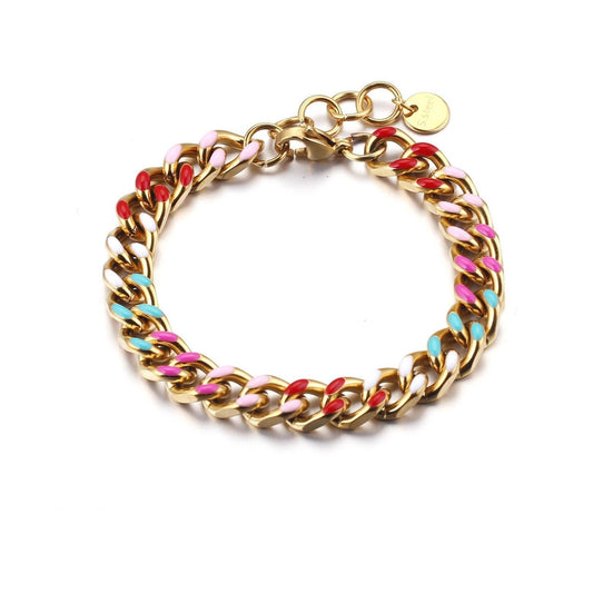 Multicolour Cuban Link Bracelet